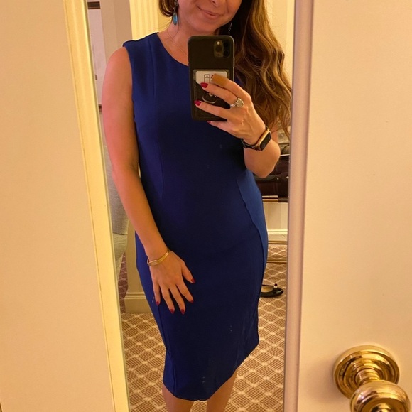 MARINA Jewel Neck Sleeveless Sheath Dress - Picture 2 of 3